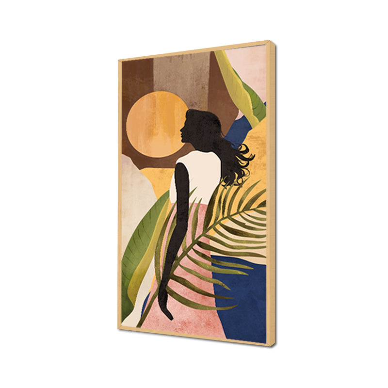Tropical Girl Nature Artwork Canvas Wall Print