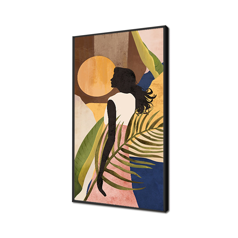 Tropical Girl Nature Artwork Canvas Wall Print