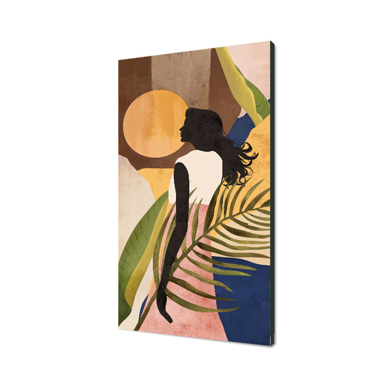 Tropical Girl Nature Artwork Canvas Wall Print