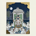 Shrinathji Pichwai with Embroidery Canvas Wall Artwork | Brass