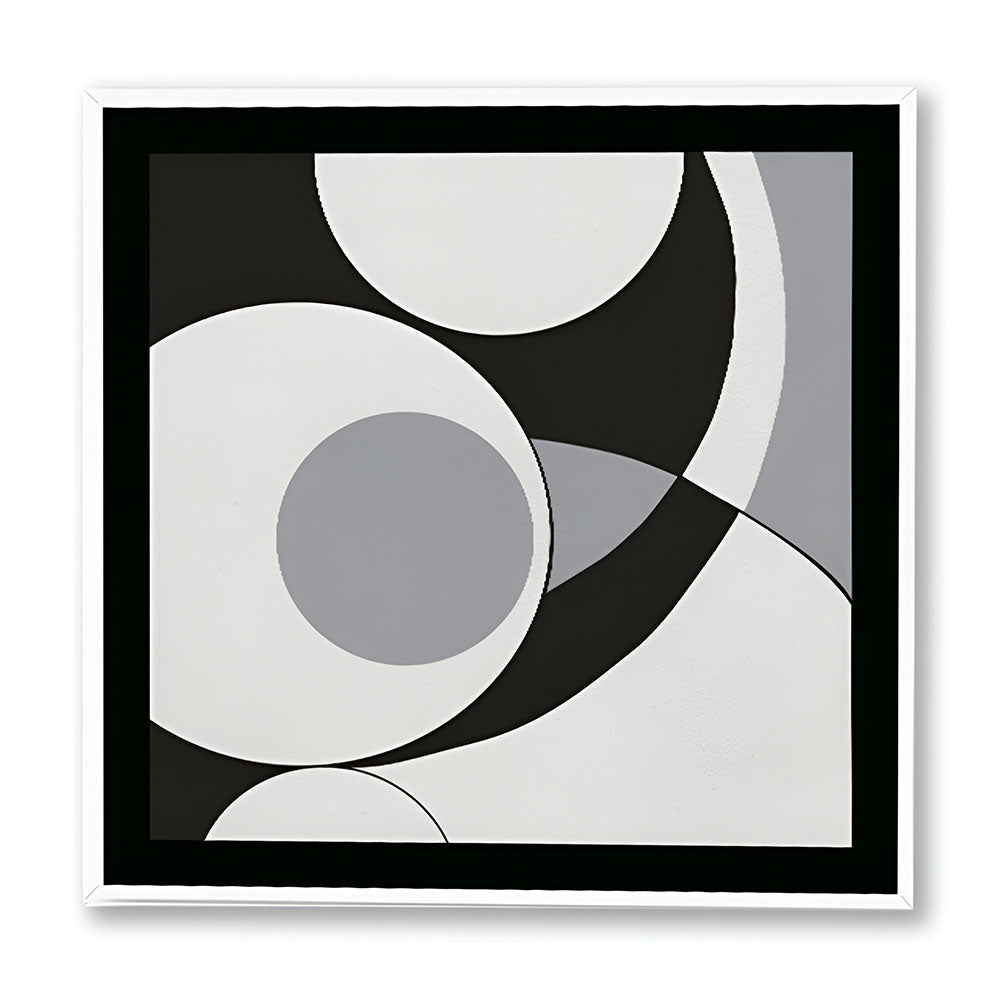 Space & Time 1 Black and White Artwork Canvas Print