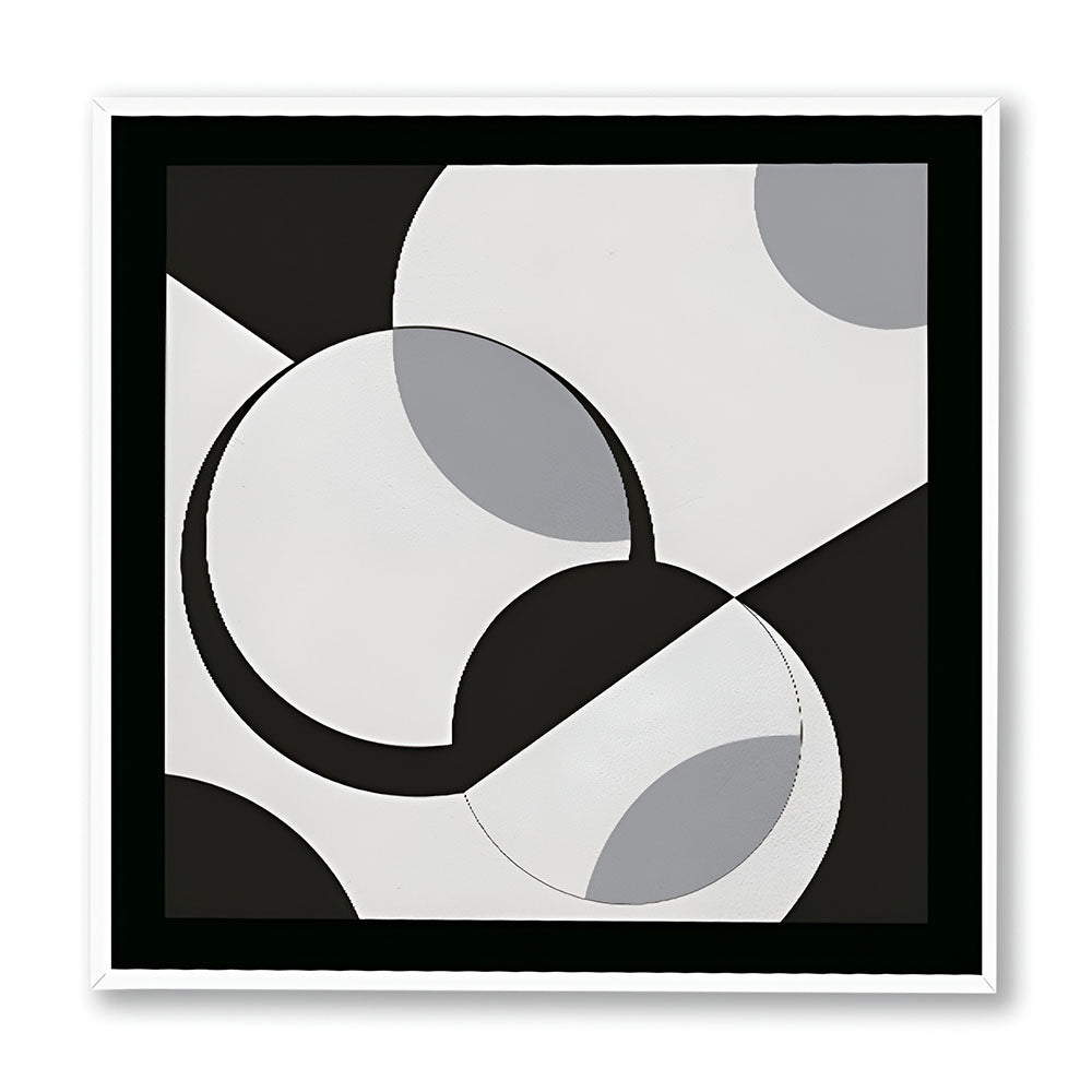 Space & Time 3 Black and White Artwork Canvas Print