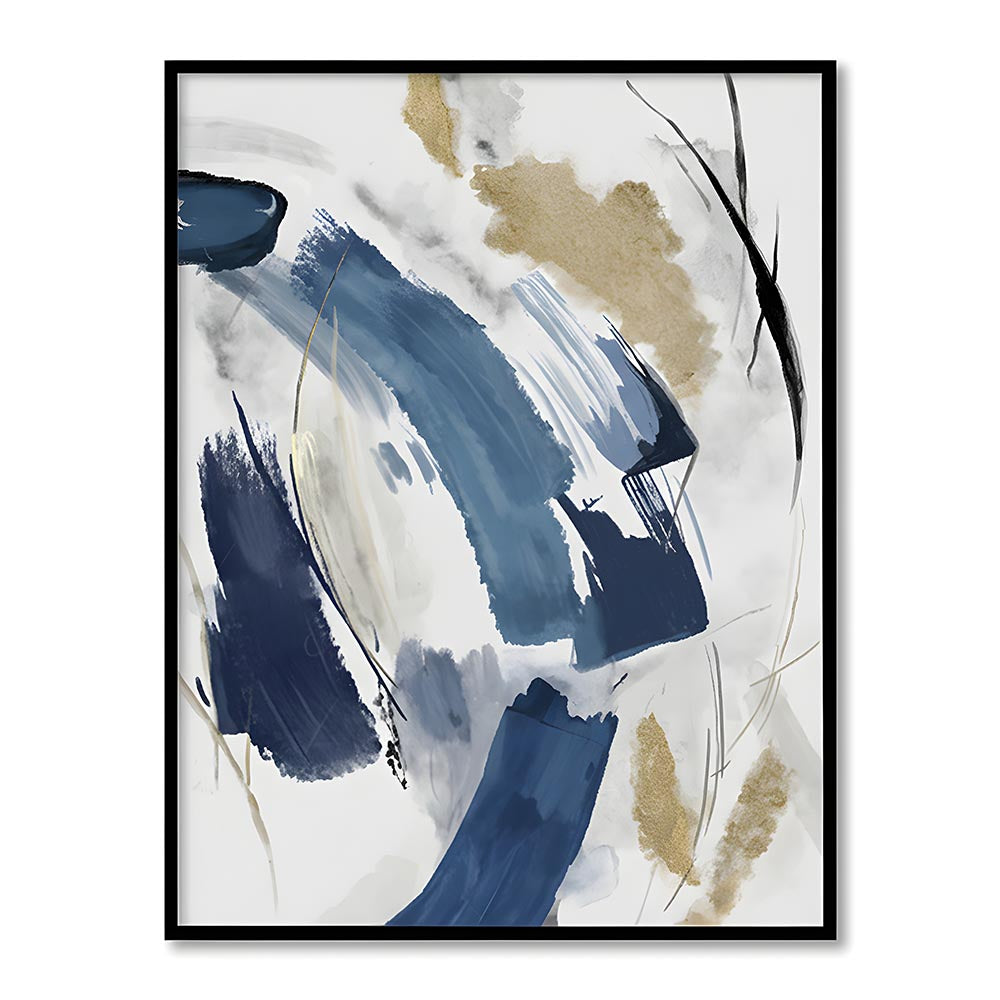Splash of Blue Abstract Canvas Wall Art Print