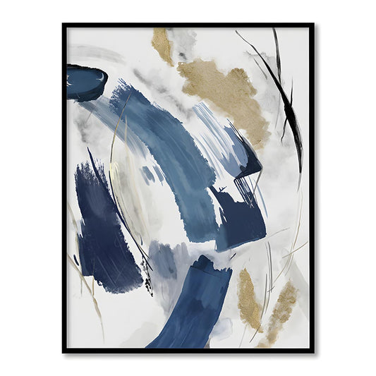 Splash of Blue Abstract Canvas Wall Art Print