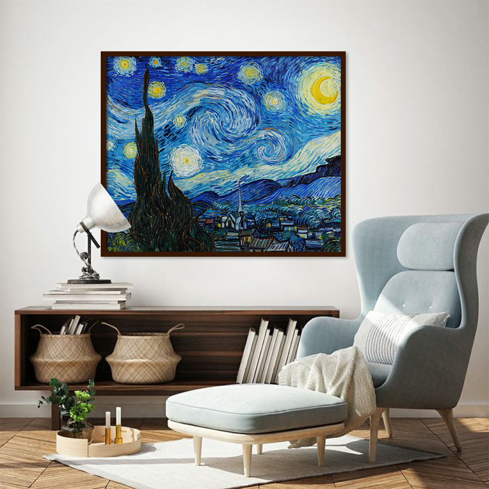 The Starry Night by Vincent - Famous Painting Canvas Print