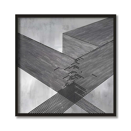 Structured Serenity-1 Black & White Canvas Wall Art Print