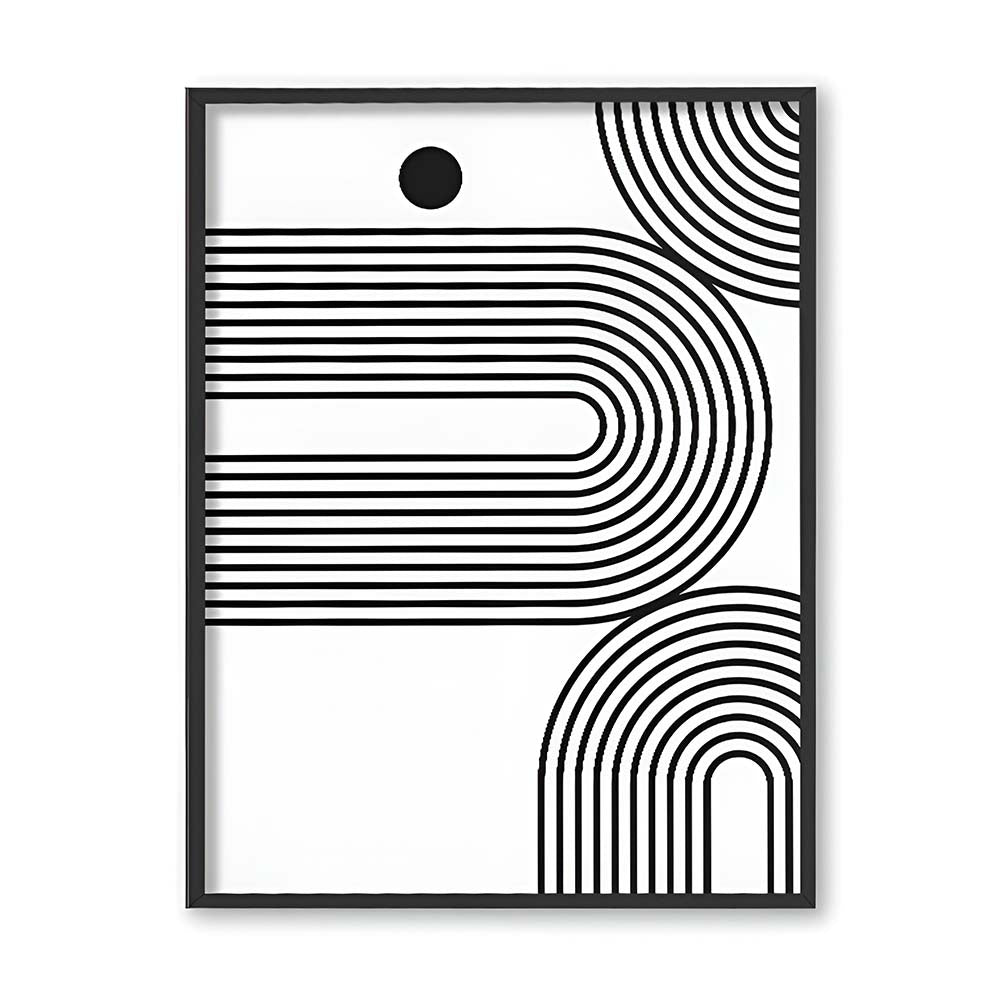 Swirl 1 Black and White Artwork Canvas Print