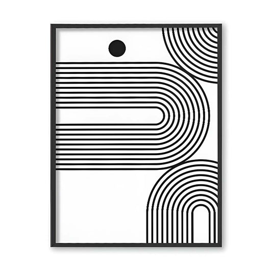 Swirl 1 Black and White Artwork Canvas Print