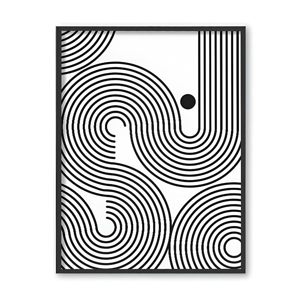 Swirl 2 Black and White Artwork Canvas Print