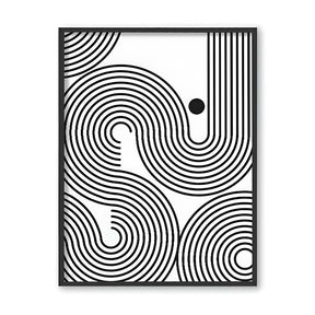 Swirl 2 Black and White Artwork Canvas Print