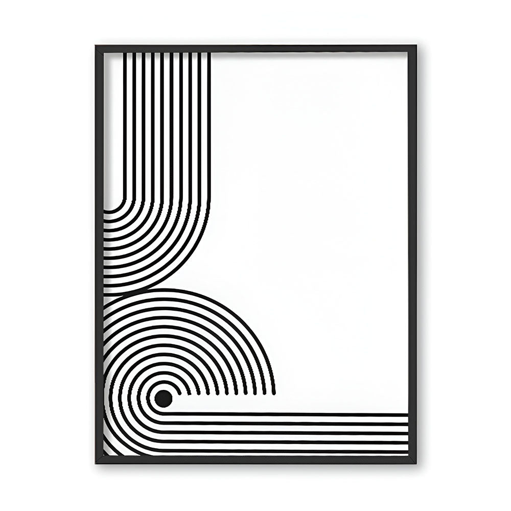 Swirl 3 Black and White Artwork Canvas Print