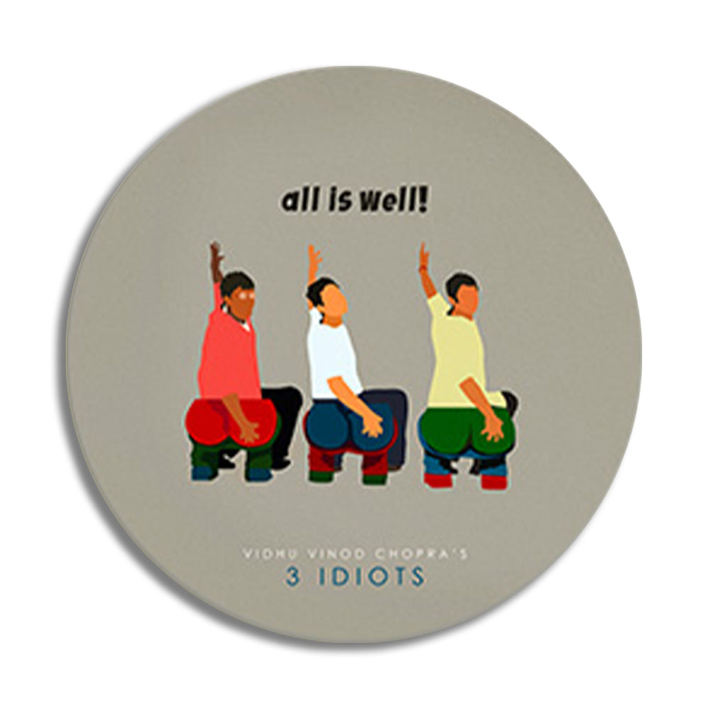 Three idiots (Round) Pop Artwork Canvas Print for Wall