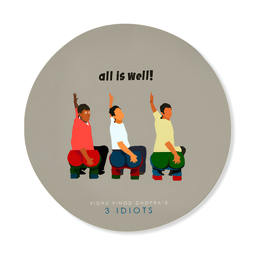 Three idiots (Round) Pop Artwork Canvas Print for Wall
