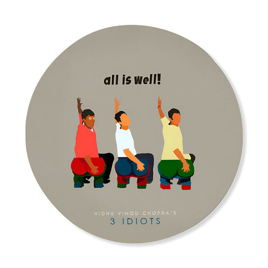 Three idiots (Round) Pop Artwork Canvas Print for Wall