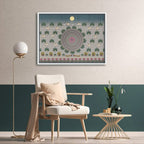 Contemporary Pichwai with Krishna Basuri Traditional Artwork Canvas Print for Wall