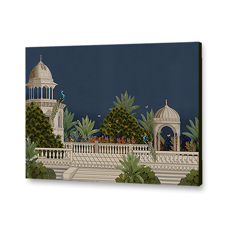 Mor Mahal Traditional Artwork Canvas Wall Print