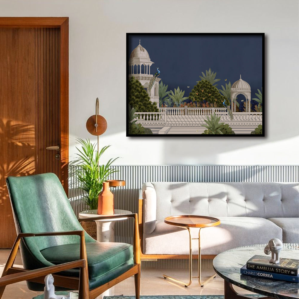 Mor Mahal Traditional Artwork Canvas Wall Print