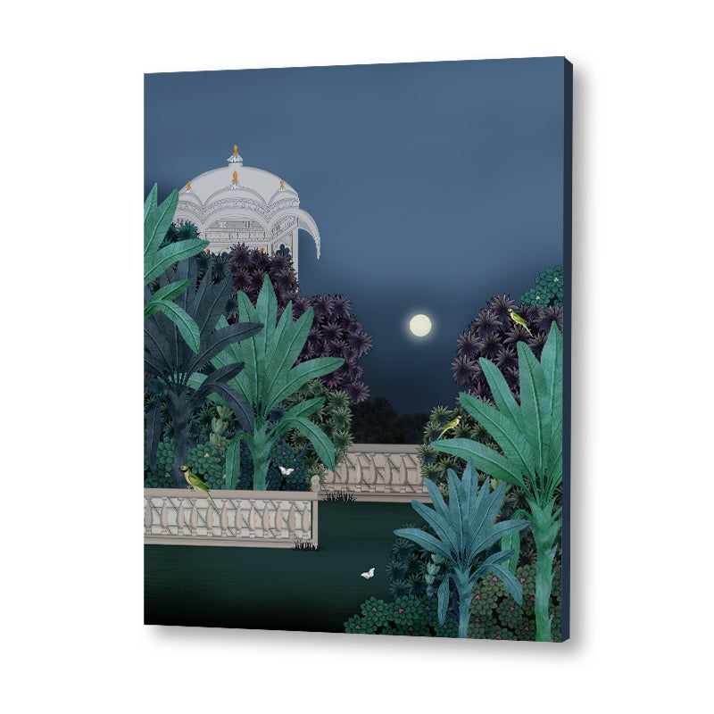 Pichwai Night Garden (Set of 2) Traditional Artwork Canvas Print for Wall
