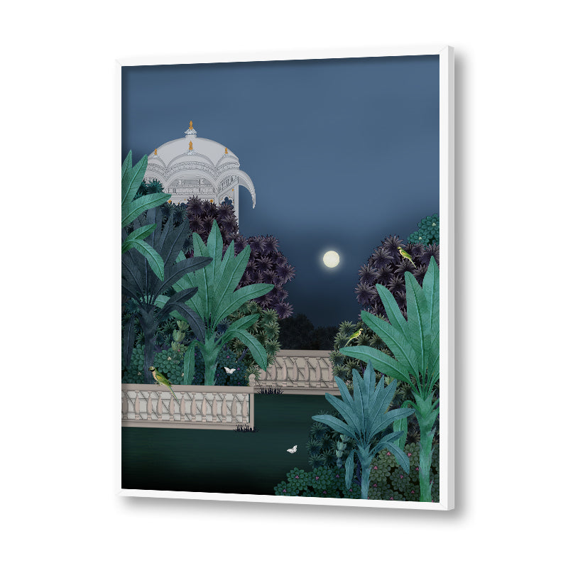 Pichwai Night Garden (Set of 2) Traditional Artwork Canvas Print for Wall