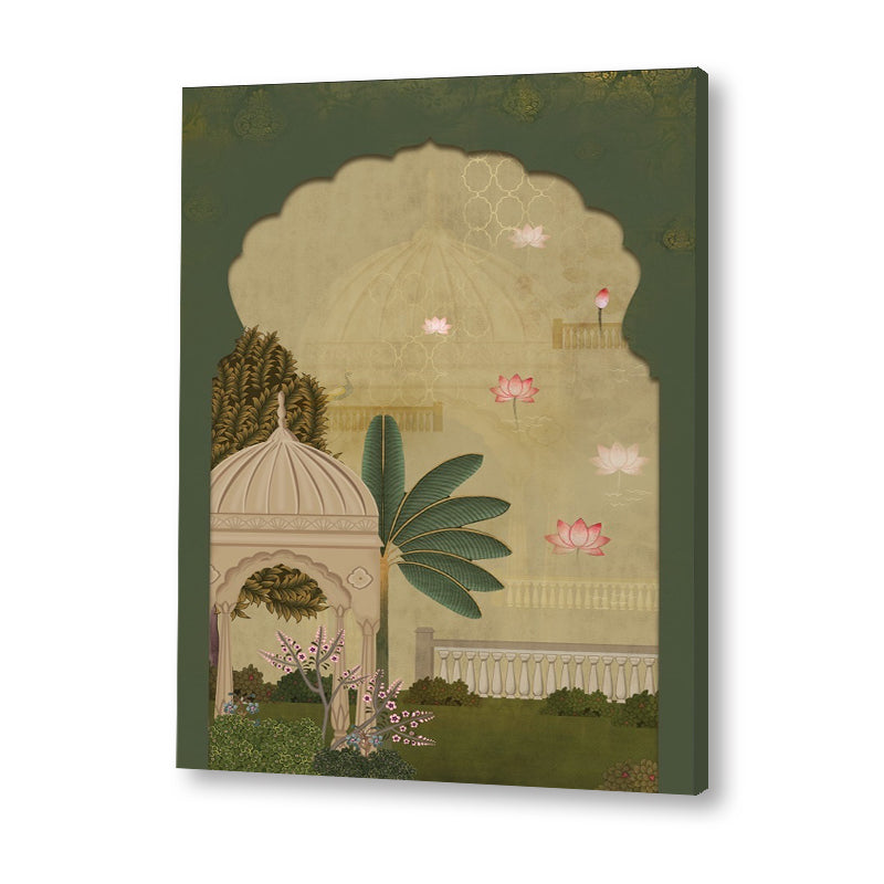 Shahi Bagicha (Set of 2) Traditional Artwork Canvas Print for Wall