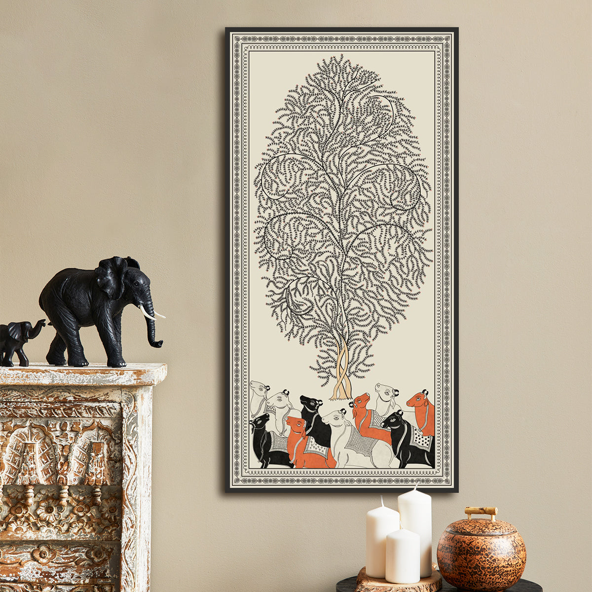 Timeless Tapestry Traditional Artwork Canvas Print for Wall shown in a room