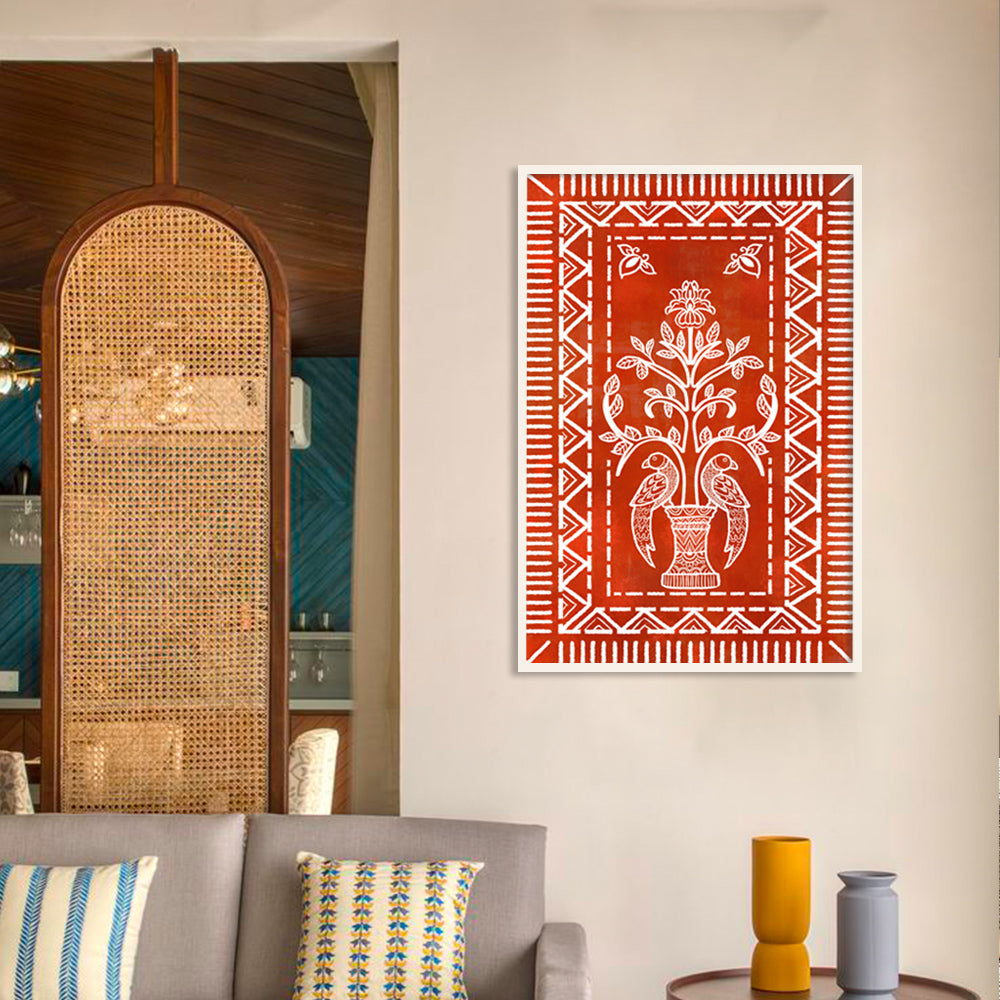 Indian Art Patterns Traditional Artwork Canvas Print for Wall