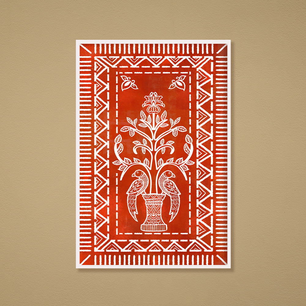 Indian Art Patterns Traditional Artwork Canvas Print for Wall