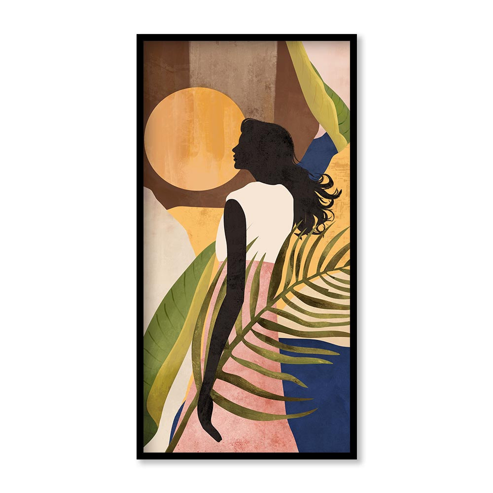 Tropical Girl Nature Artwork Canvas Wall Print