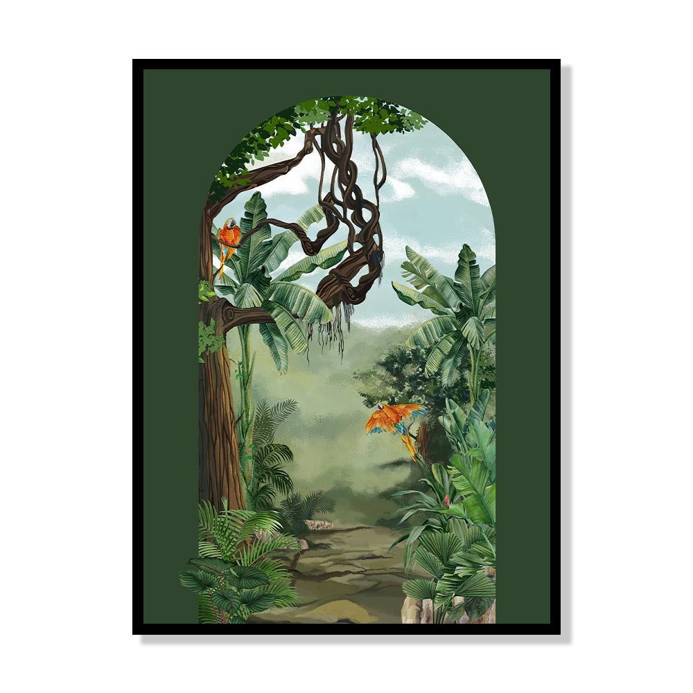 Tropical Jungle 5 Nature Artwork Canvas Wall Print