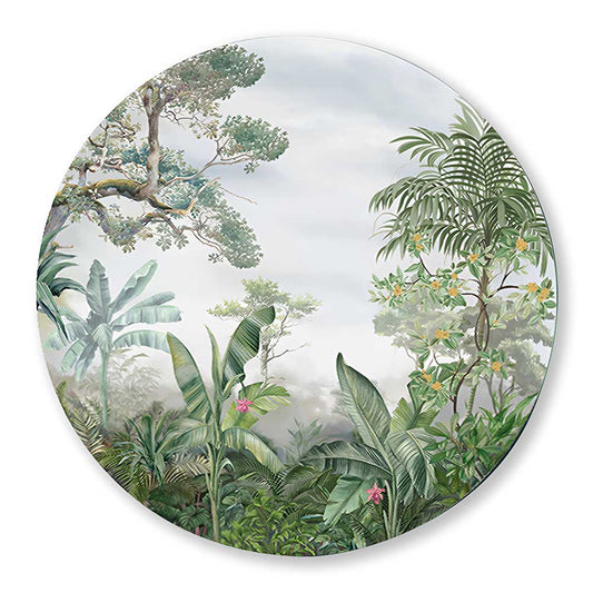 Tropical Serenity - Round Nature Artwork Canvas Print for Wall
