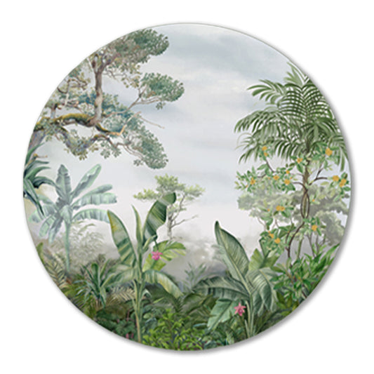 Tropical Serenity - Round Nature Artwork Canvas Print for Wall