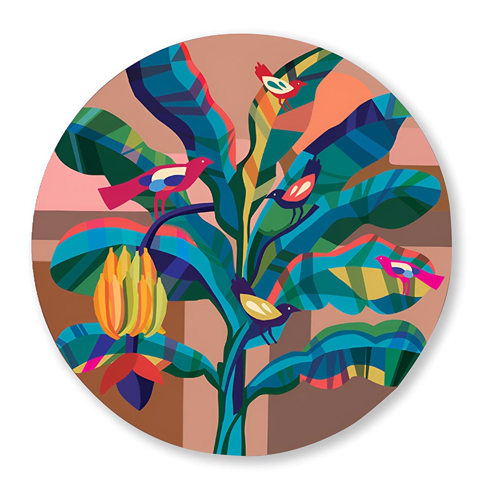 Tryst With Nature 3 (Round) Canvas Wall Art Print