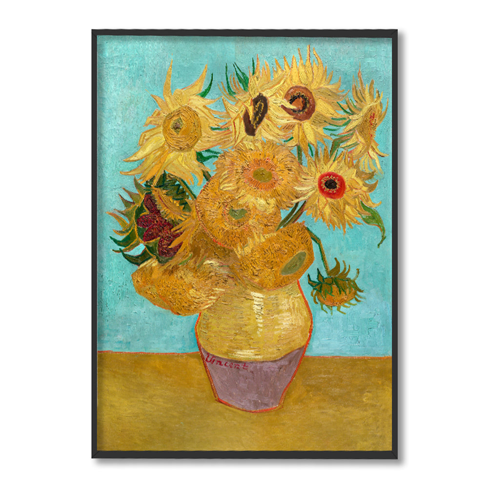 Vase with Twelve Sunflowers by Vincent - Famous Painting Canvas Print