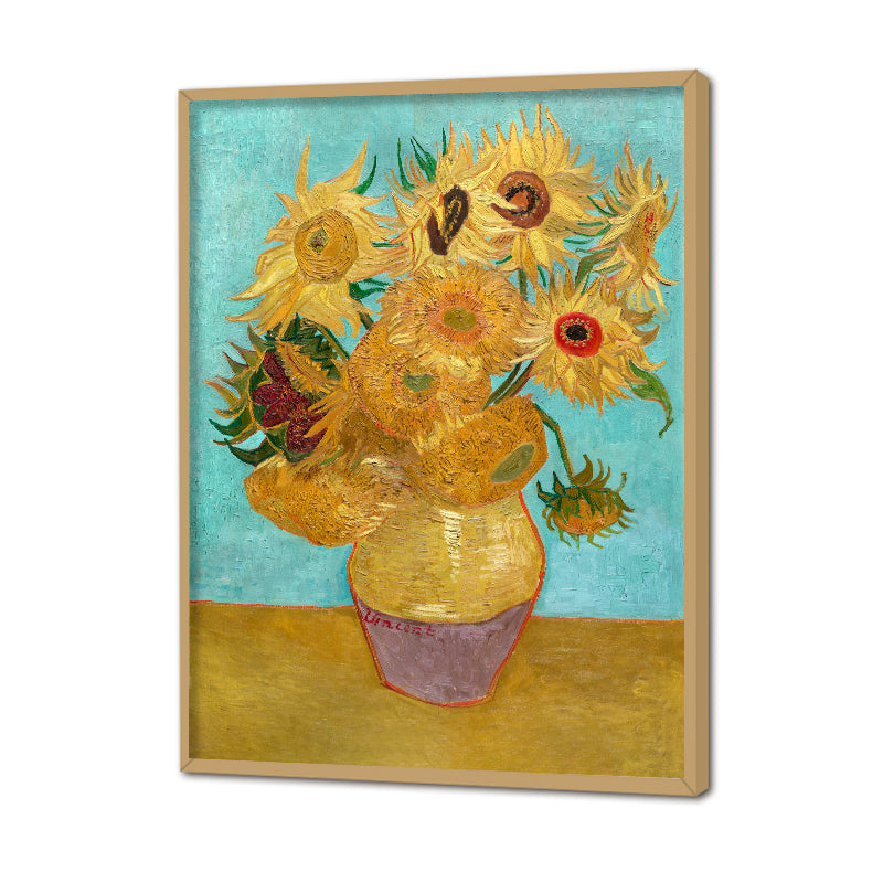 Vase with Twelve Sunflowers by Vincent - Famous Painting Canvas Print