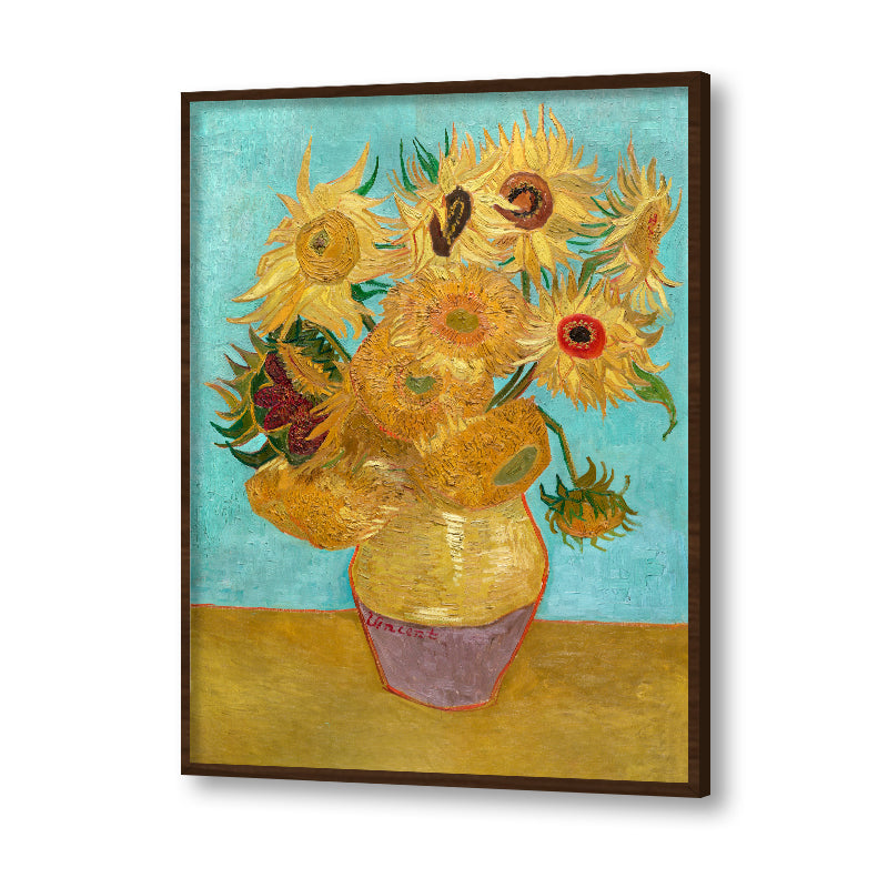 Vase with Twelve Sunflowers by Vincent - Famous Painting Canvas Print