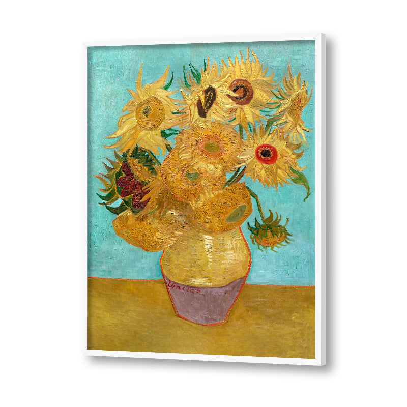 Vase with Twelve Sunflowers by Vincent - Famous Painting Canvas Print