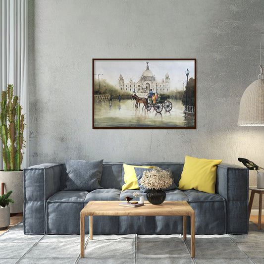 Monsoon Nostalgia 2 Black and White Wall Artwork | Vintage Canvas Painting for Wall | Wall Decor | Wall Painting for Living Room | Bedroom