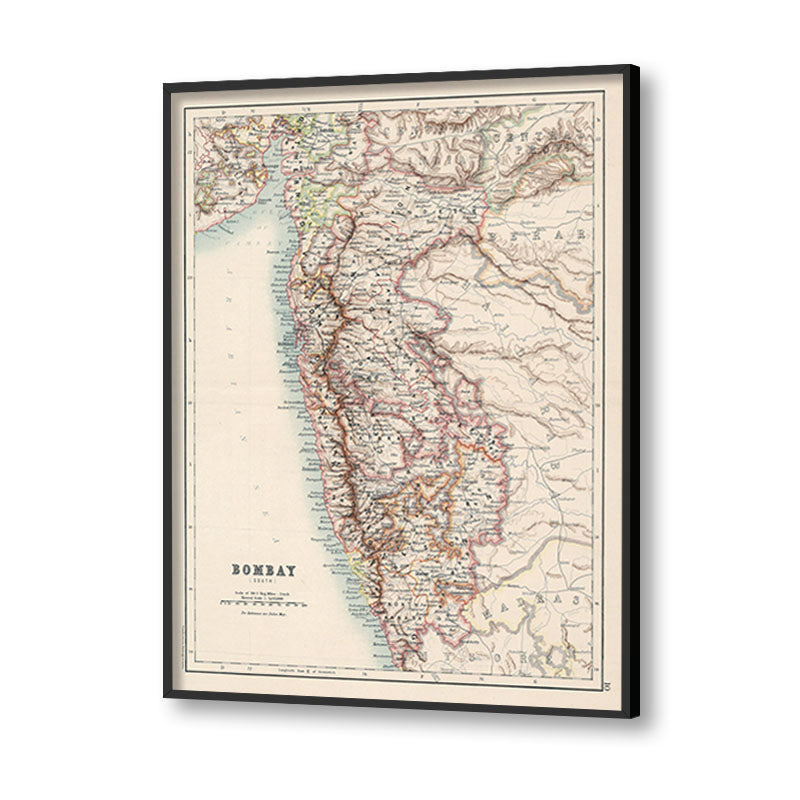 Vintage Bombay Map Canvas Art Print for Wall