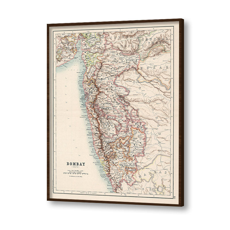 Vintage Bombay Map Canvas Art Print for Wall