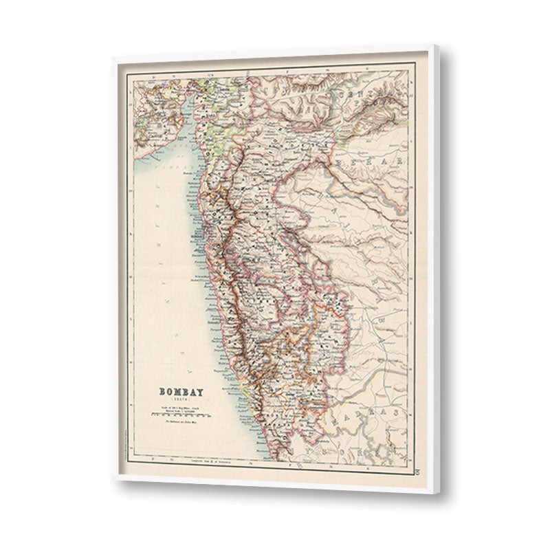 Vintage Bombay Map Canvas Art Print for Wall