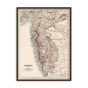 Vintage Bombay Map Canvas Art Print for Wall