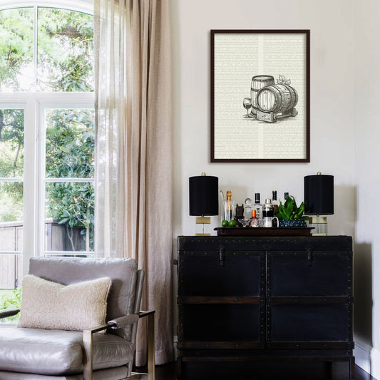 Vintage Bar 1 Black and White Wall Artwork | Vintage Canvas Painting for Wall | Wall Decor | Wall Painting for Living Room | Bedroom