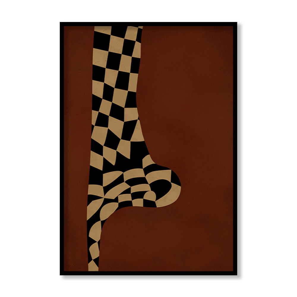 Warped Check Modern Geometric Abstract Canvas Wall Artprint