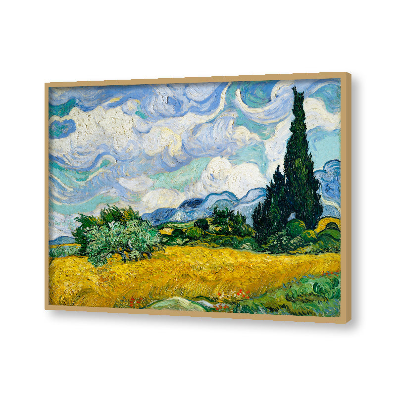Wheat Field with Cypresses by Vincent - Famous Painting Canvas Print
