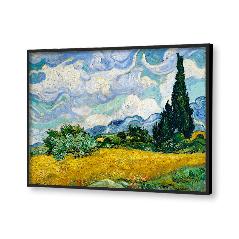 Wheat Field with Cypresses by Vincent - Famous Painting Canvas Print