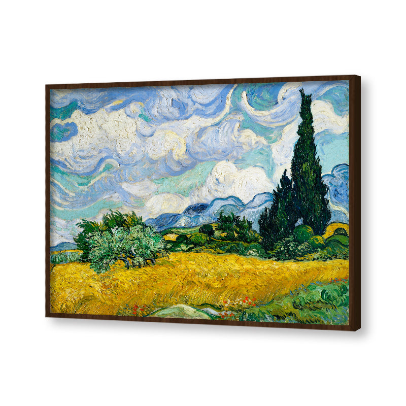 Wheat Field with Cypresses by Vincent - Famous Painting Canvas Print