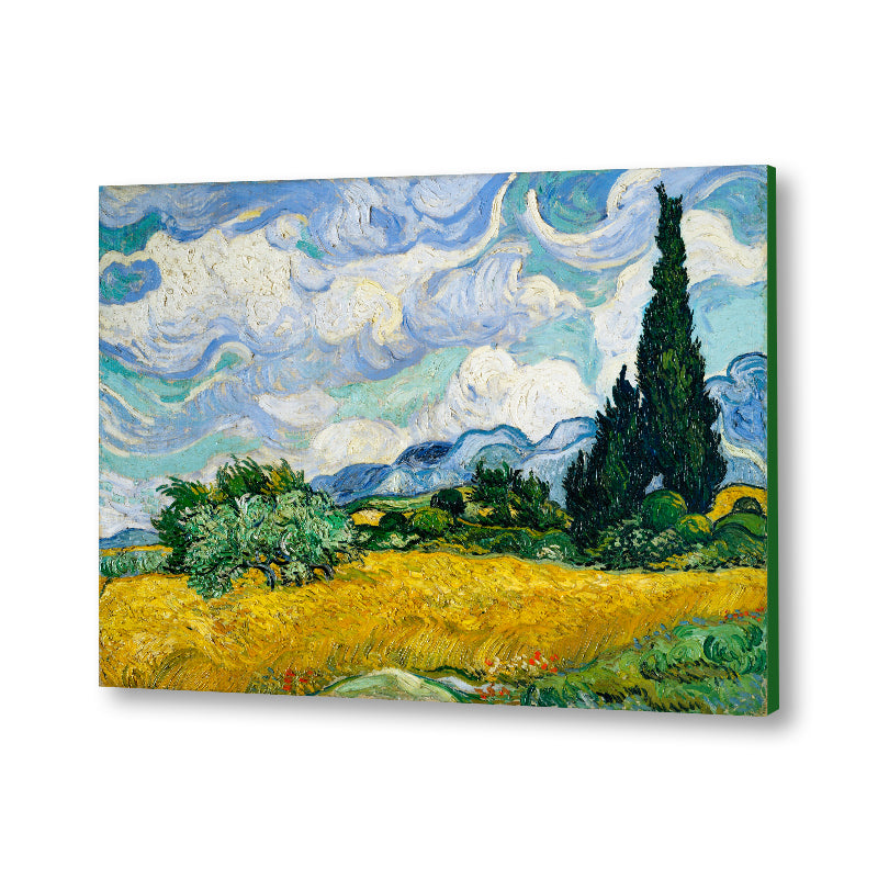 Wheat Field with Cypresses by Vincent - Famous Painting Canvas Print