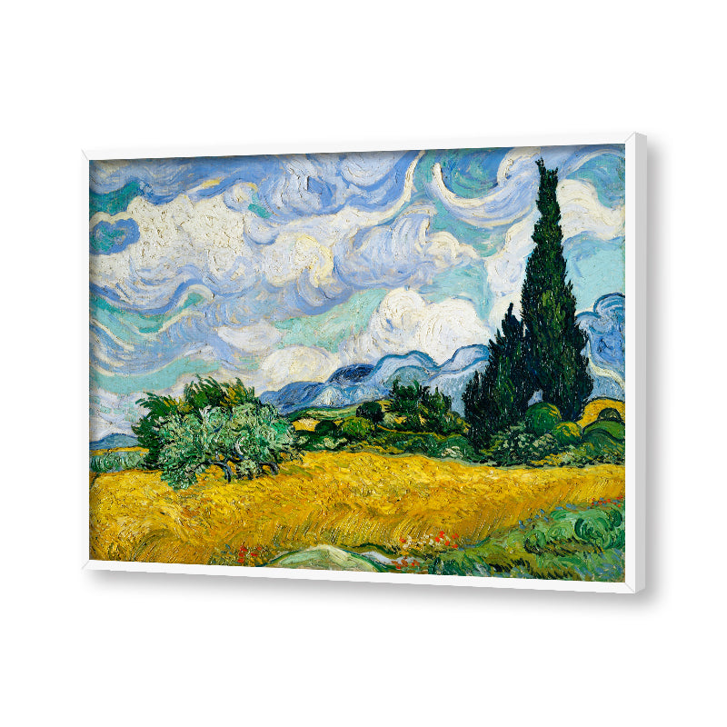 Wheat Field with Cypresses by Vincent - Famous Painting Canvas Print