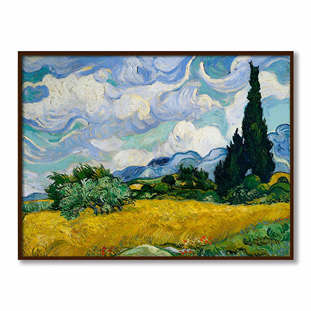 Wheat Field with Cypresses by Vincent - Famous Painting Canvas Print