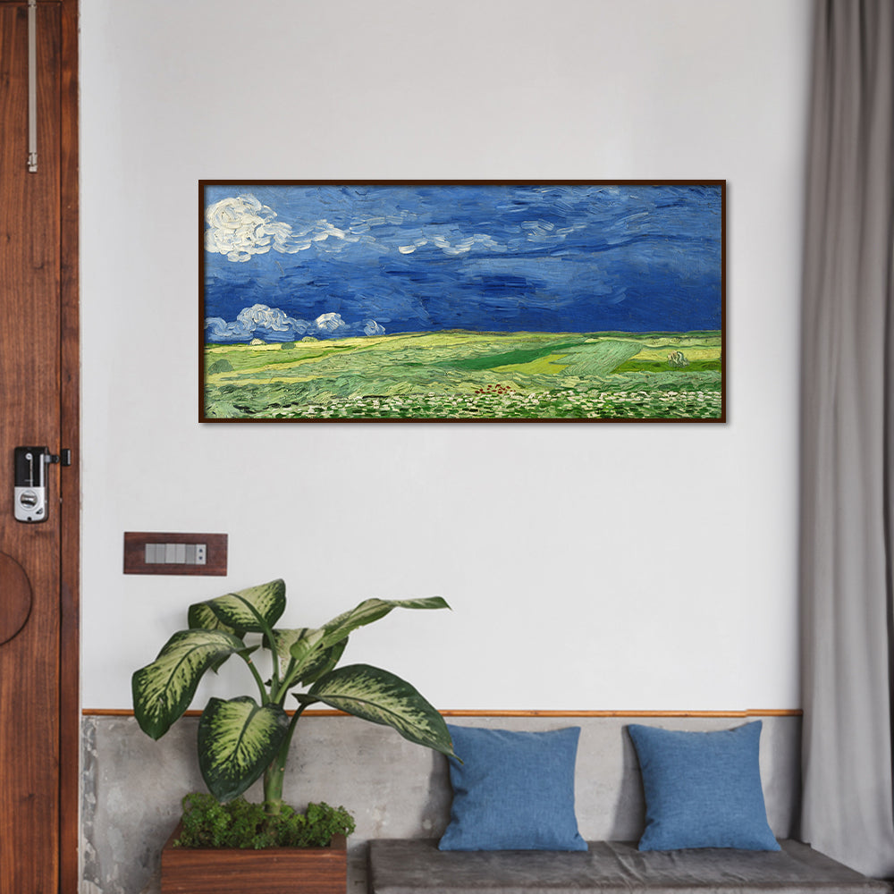 Wheatfield Under the Thundercloud by Vincent - Famous Painting Canvas Print